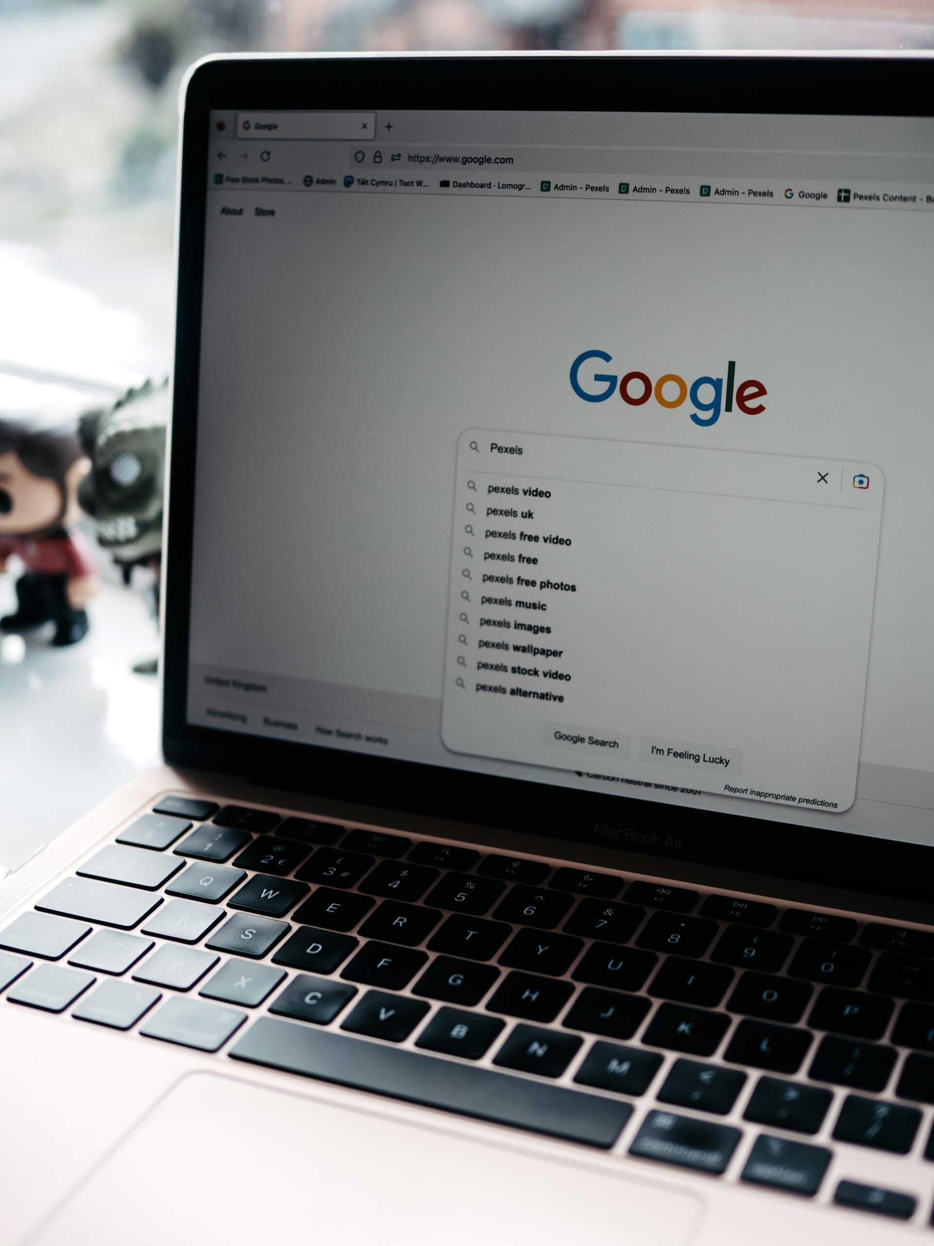 Google search bar on a laptop