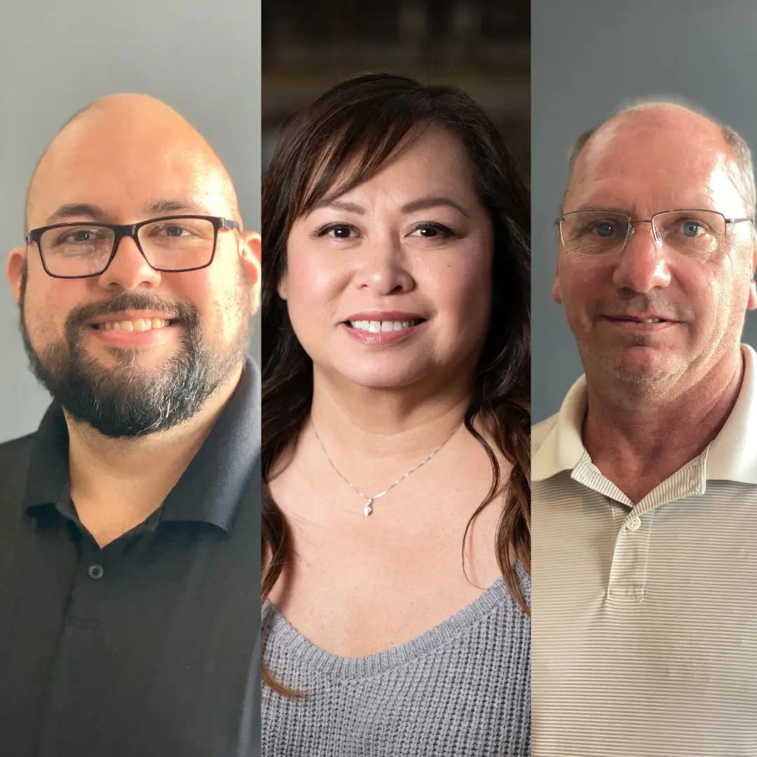 Headshots of three new experiential marketing team members for Integrity STL