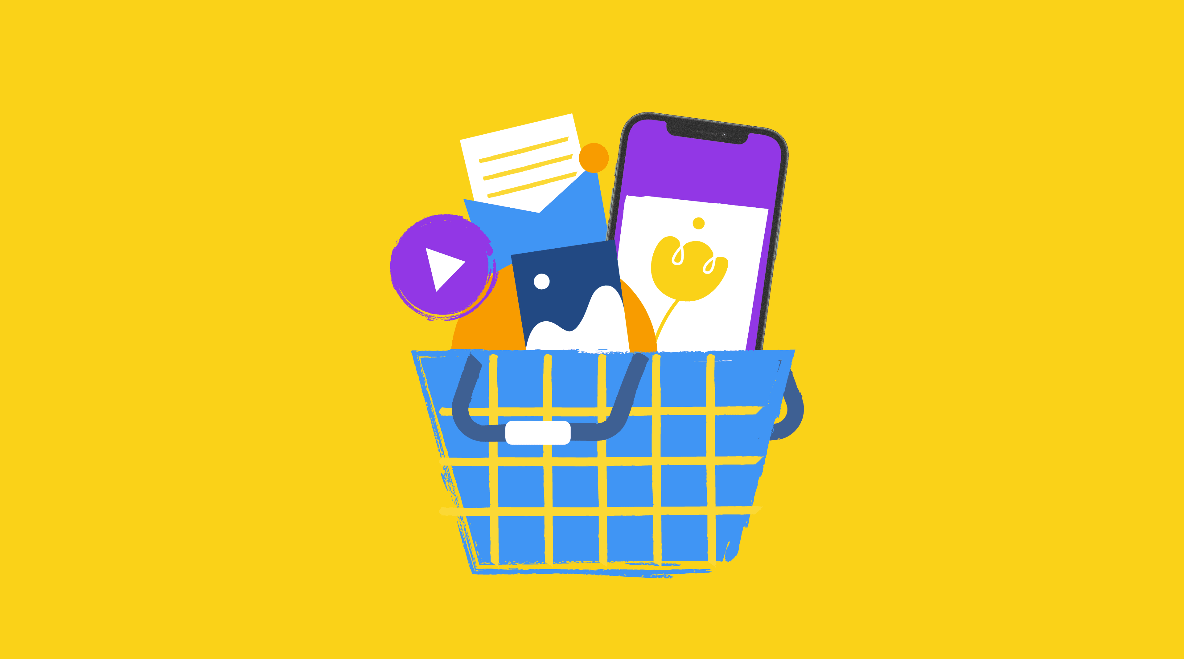 media buying hero graphic to illustrated the variety of media