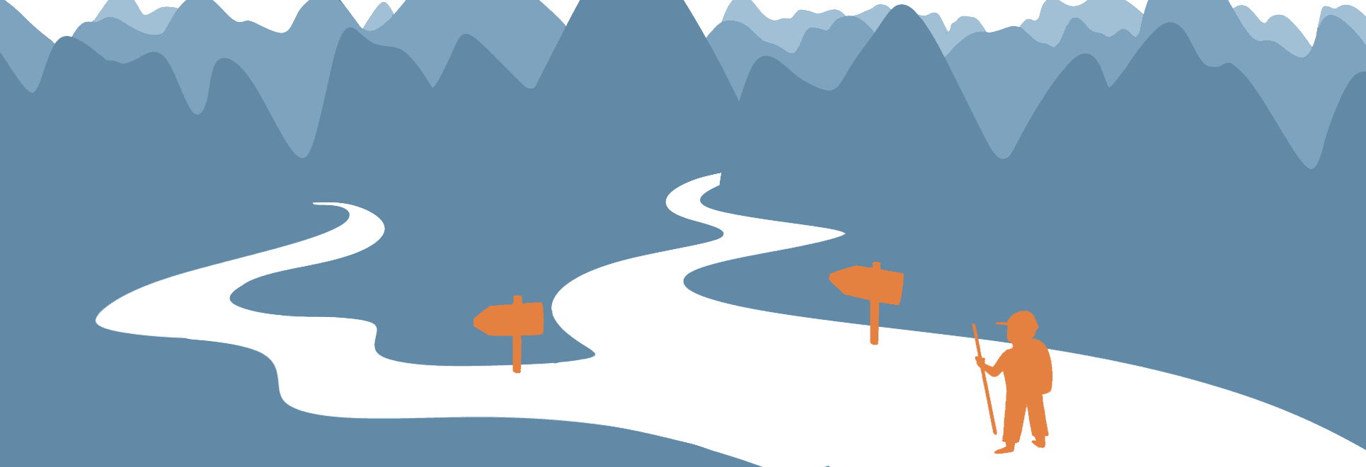 How to sell my agency blog graphic: person at a crossroads