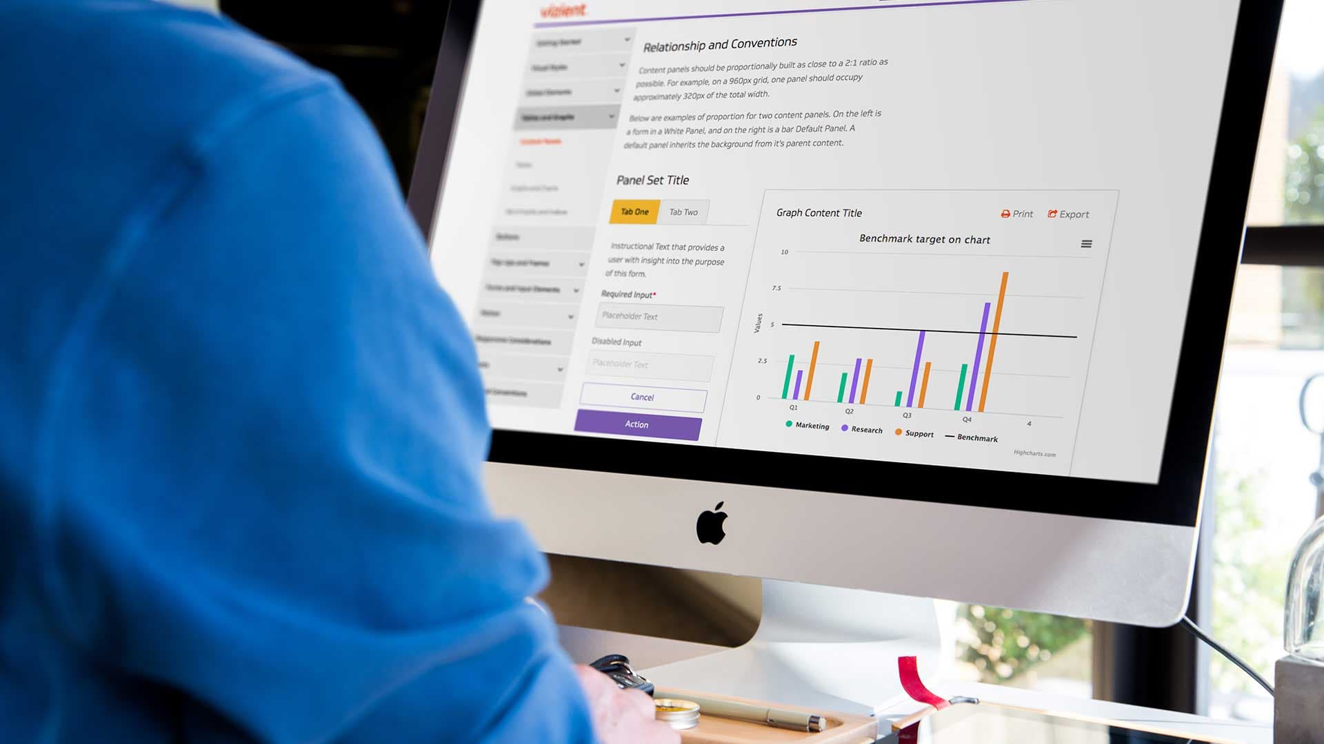 Analytics dashboard on a desktop monitor