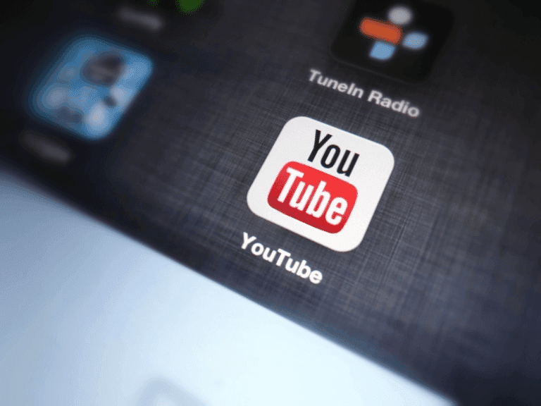 YouTube Mobile icon on a smart phone.