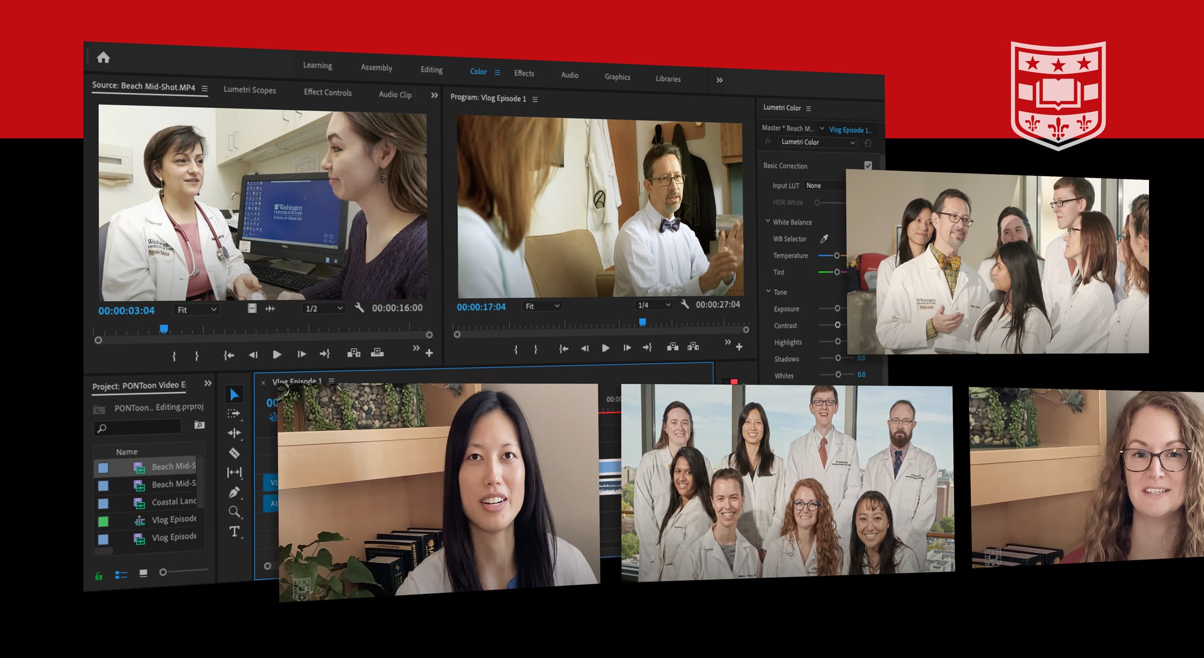 Washington University video edits in an editing app