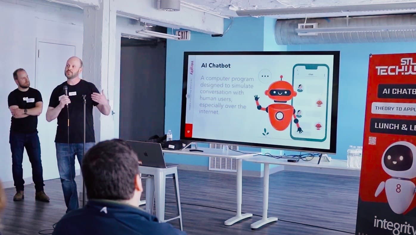 Integrity STL team leading a session on AI Chatbot