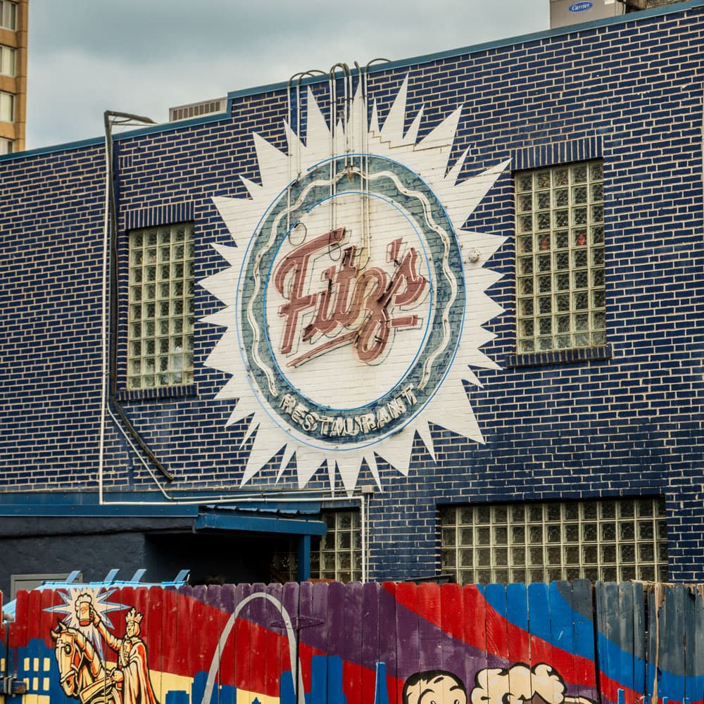 Fitz’s sign on a brick building in the Delmar Loop