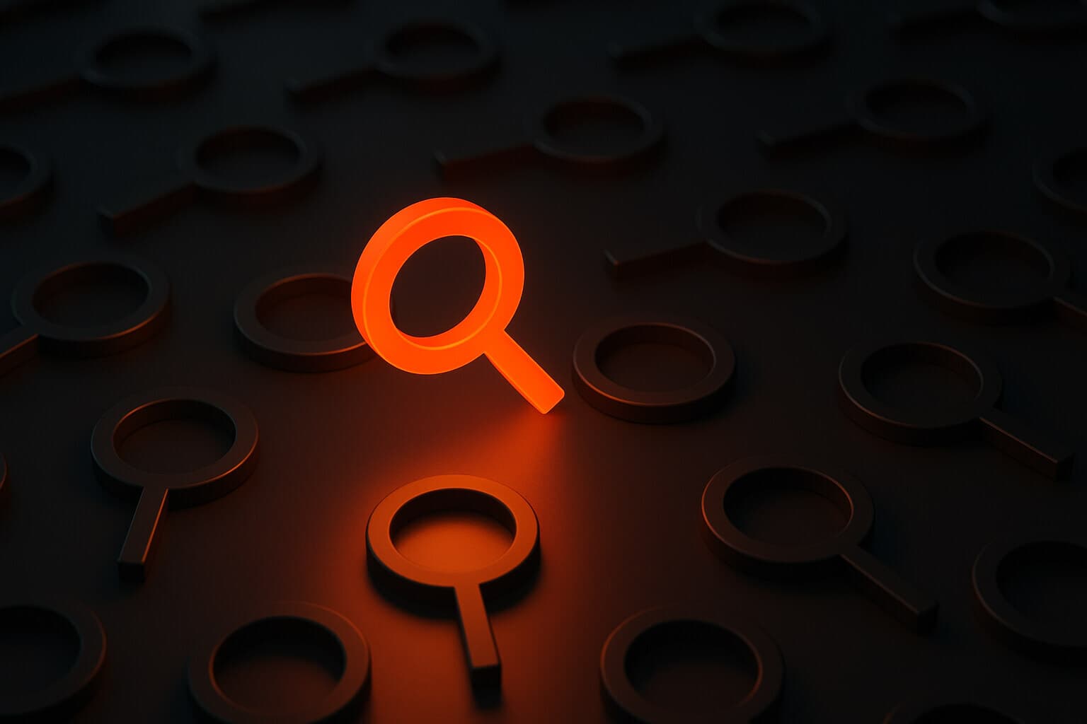 SEO Tips for Beginners Featured Image - Integrity Red magnifying glass search icon