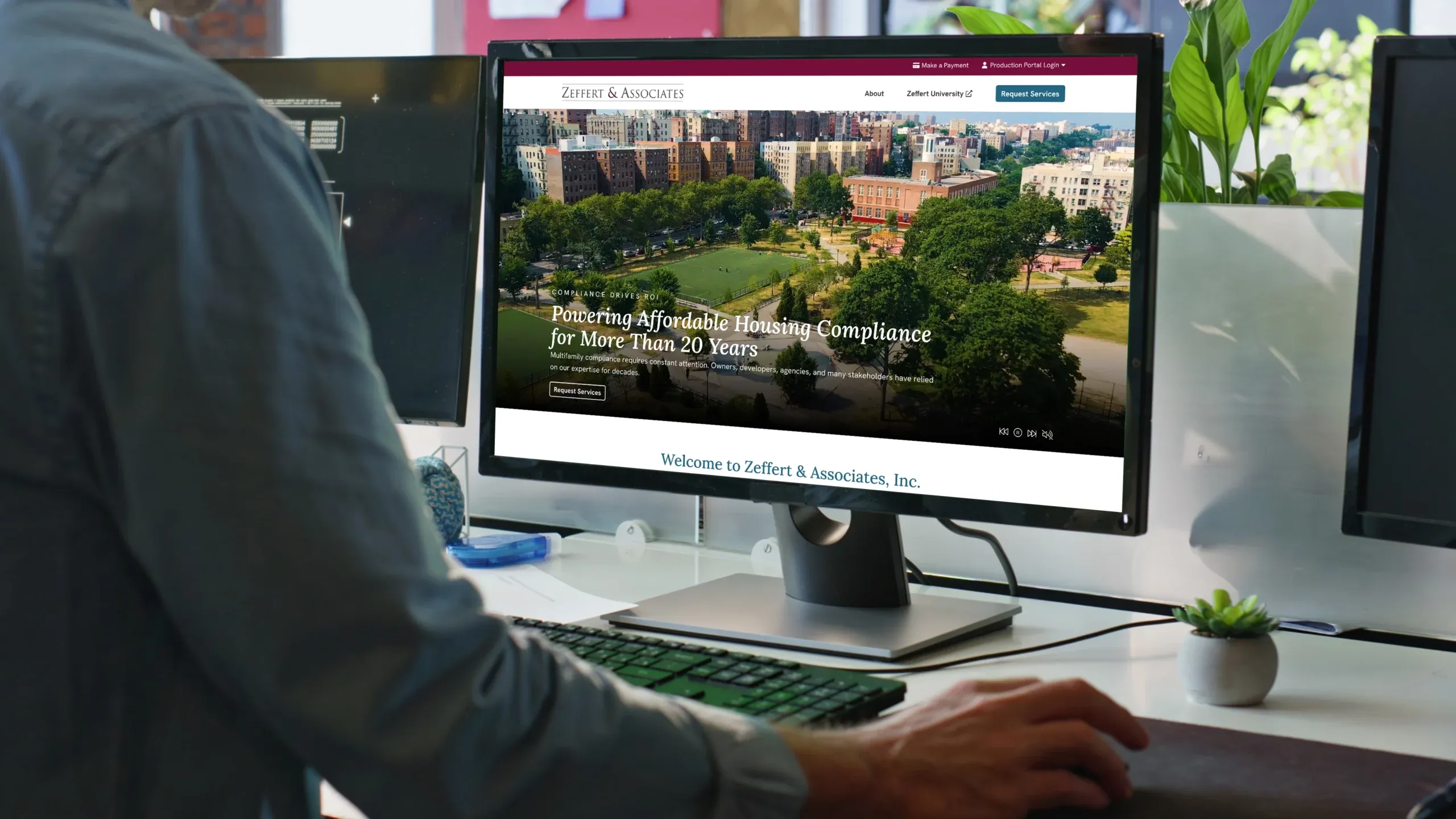 Zeffert & Associates website on a desktop monitor